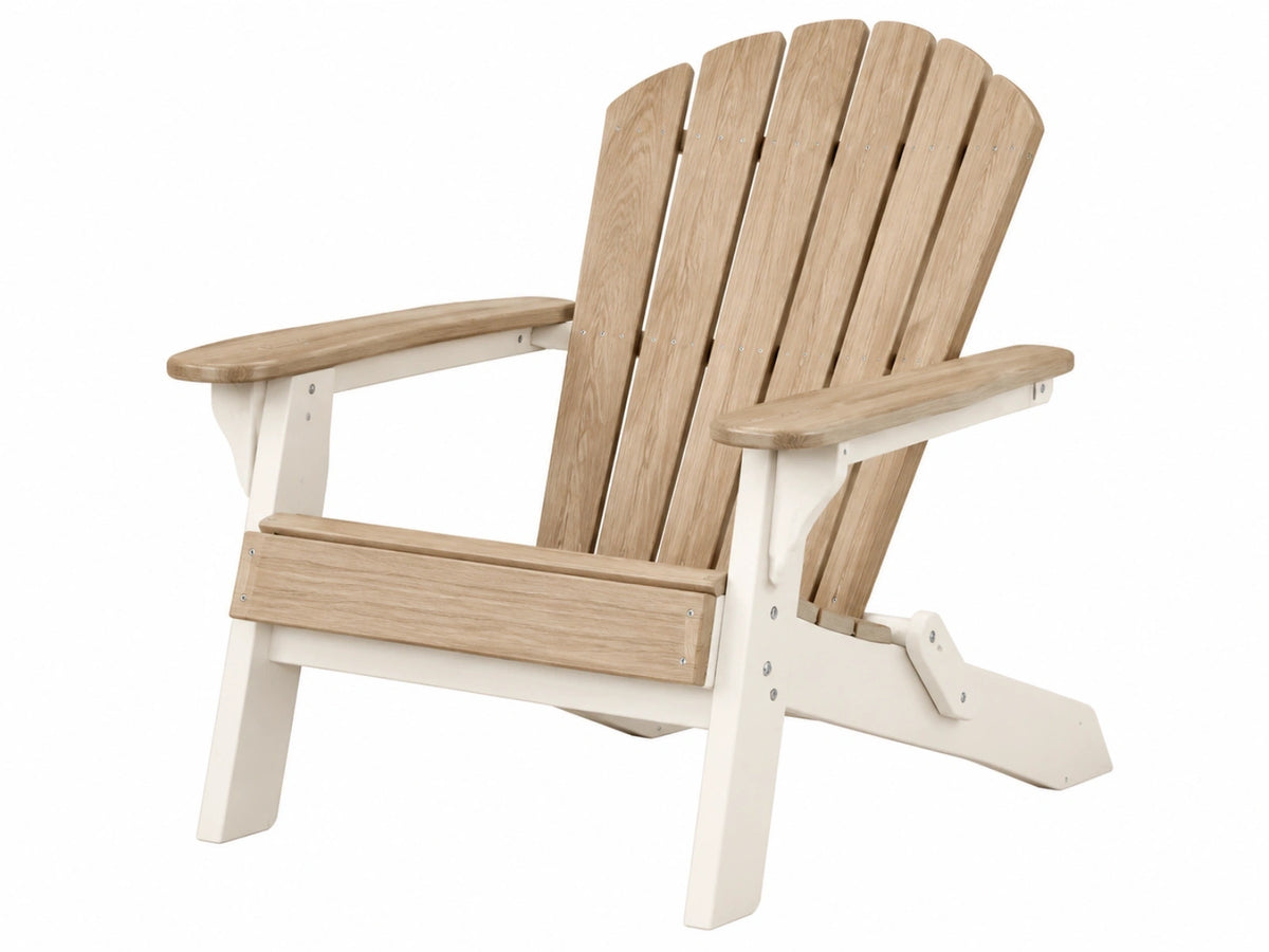 Adirondackstuhl 83 x 90 x 98 cm Holz Naturweiß klappbarer Gartenstuhl