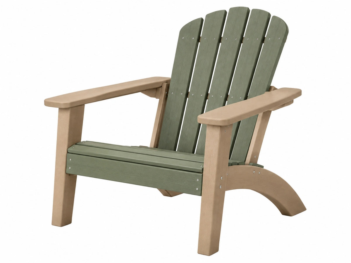 Adirondack Gartenstuhl 83 x 76 x 97 cm aus Kunststoff Grün Beige mit Armlehnen
