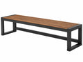 Gartenbank 180 x 40 x 45 cm Holzlatten Schwarz Braun Metallgestell modern