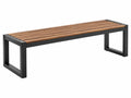 Gartenbank 150 x 40 x 45 cm Holz Metall Braun Schwarz - moderne Sitzbank für Außenbereich