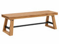 Gartenbank 180 x 40 x 45 cm Holz Natur Schwarz mit Metallverstrebung Industriestil