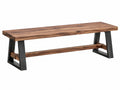 Sitzbank 180 x 40 x 45 cm Holz Metall Braun Schwarz - Industriestil