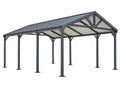 Carport 600 x 300 x 270 cm Stahl Anthrazit mit Polycarbonatdach für Fahrzeuge