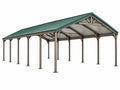 Carport 600 x 300 cm Stahl Grün mit Satteldach für Außenbereich