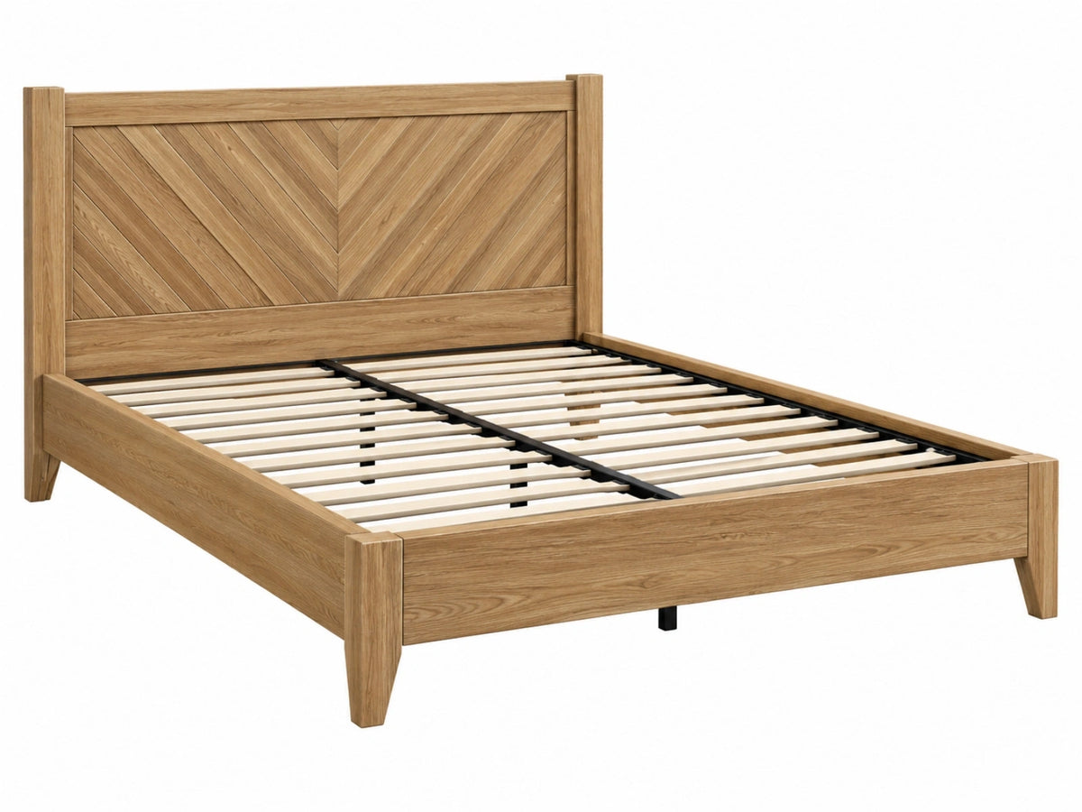 Doppelbett 160 x 200 cm Holz Natur mit Lattenrost im Landhausstil