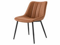 Esszimmerstuhl 58 x 61 x 86 cm Kunstleder Cognac modern gepolstert