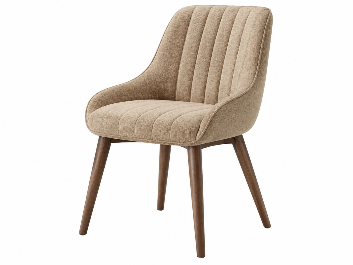 Polsterstuhl 60 x 63 x 88 cm - Beige Stoff mit Holzbeinen Esszimmerstuhl im modernen Stil